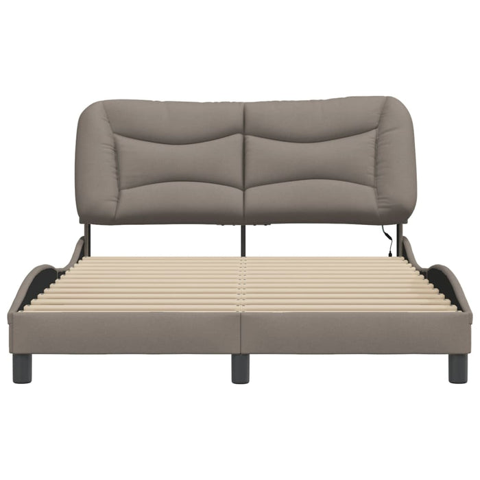 Cadru de pat cu LED fără saltea Hvar Taupe 140x190 cm Material WALTI