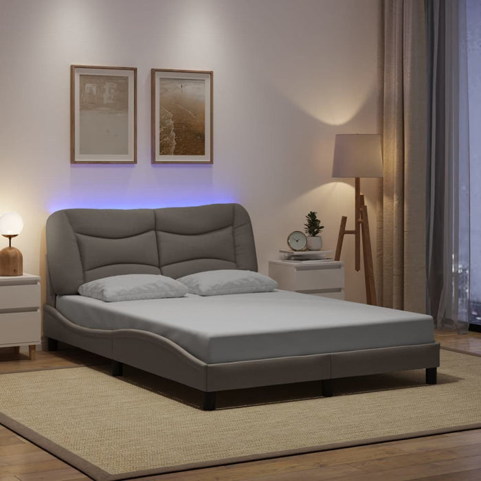 Cadru de pat cu LED fără saltea Hvar Taupe 140x190 cm Material WALTI