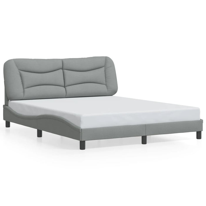 Cadru de pat cu LED fără saltea Hvar Gri deschis 160x200 cm Material WALTI