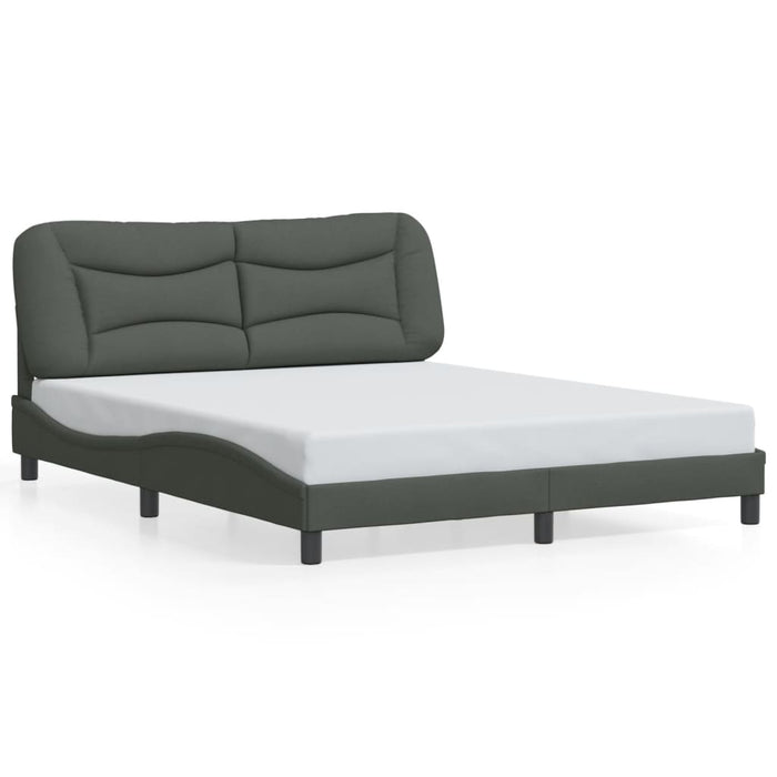 Cadru de pat cu LED fără saltea Hvar Gri închis 160x200 cm Material WALTI