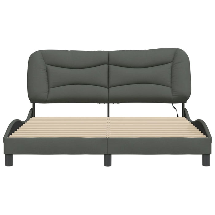 Cadru de pat cu LED fără saltea Hvar Gri închis 160x200 cm Material WALTI