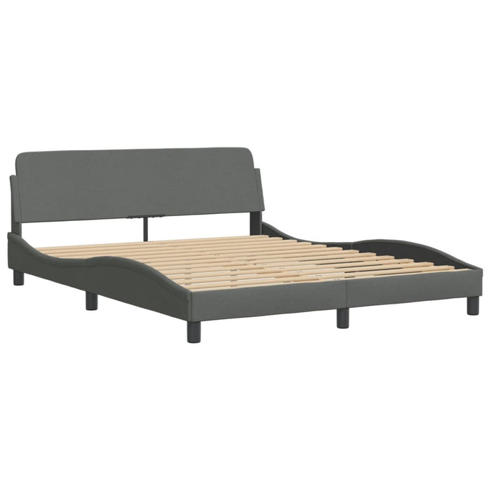 Cadru de pat cu LED fără saltea Hvar Gri închis 160x200 cm Material WALTI