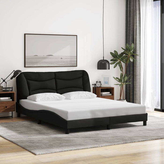 Cadru de pat cu LED fără saltea Hvar Negru 160x200 cm Material WALTI