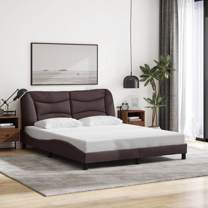 Cadru de pat cu LED fără saltea Hvar țesătură maro închis 160x200 cm WALTI