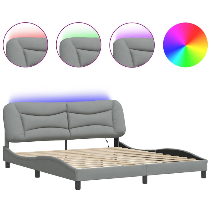 Cadru de pat cu LED fără saltea Gri deschis 180x200 cm Material - WALTI WALTI