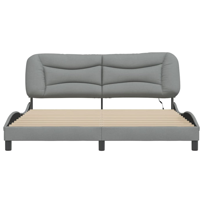 Cadru de pat cu LED fără saltea Gri deschis 180x200 cm Material - WALTI WALTI