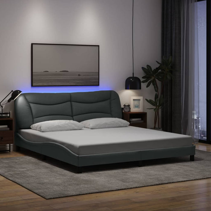 Cadru de pat cu LED fără saltea Gri deschis 180x200 cm Material - WALTI WALTI