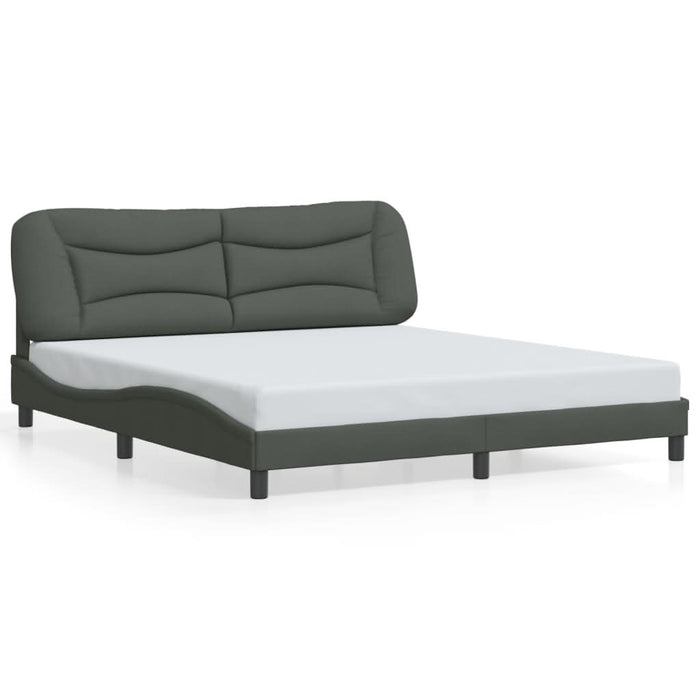 Cadru de pat cu lumini LED, gri închis, 180x200 cm, textil - WALTI WALTI
