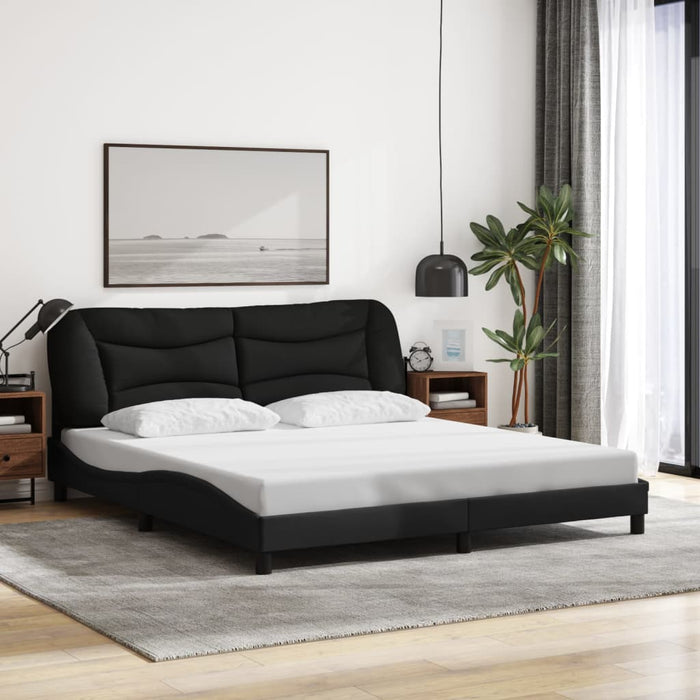 Cadru de pat cu LED fără saltea Hvar Negru 180x200 cm Material WALTI