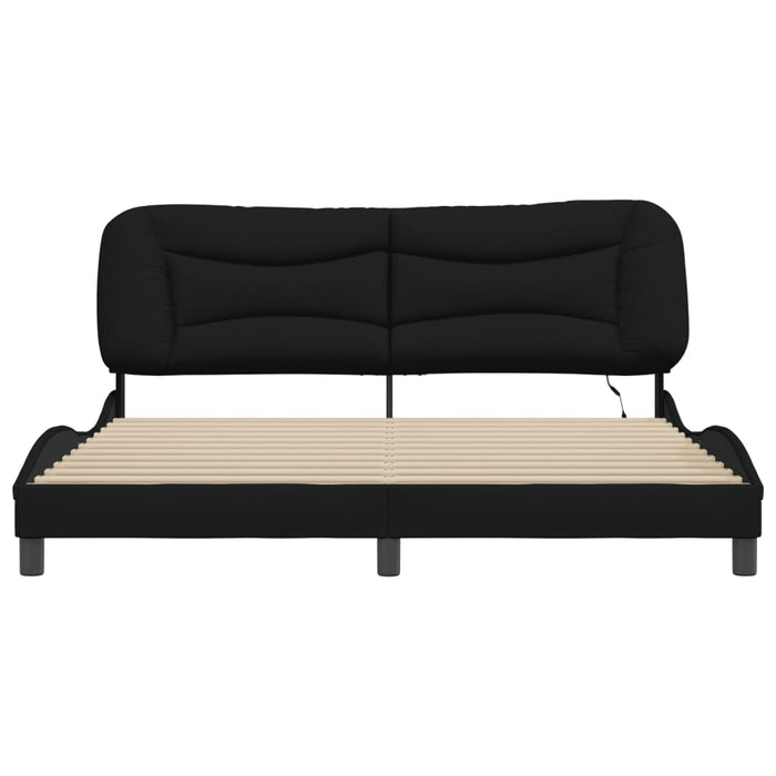 Cadru de pat cu LED fără saltea Hvar Negru 180x200 cm Material WALTI