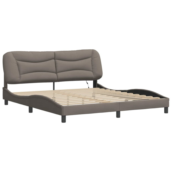 Cadru de pat cu LED fără saltea Hvar Taupe 180x200 cm Material WALTI