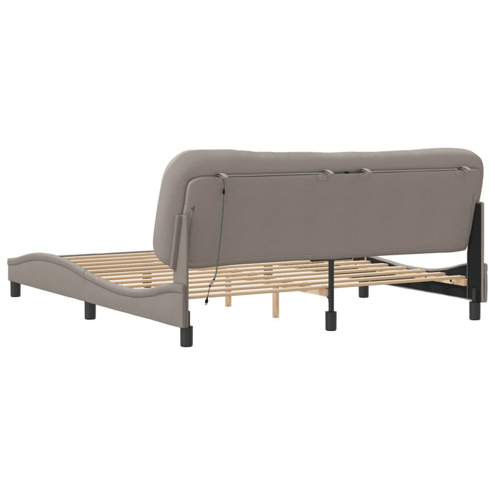 Cadru de pat cu LED fără saltea Hvar Taupe 180x200 cm Material WALTI