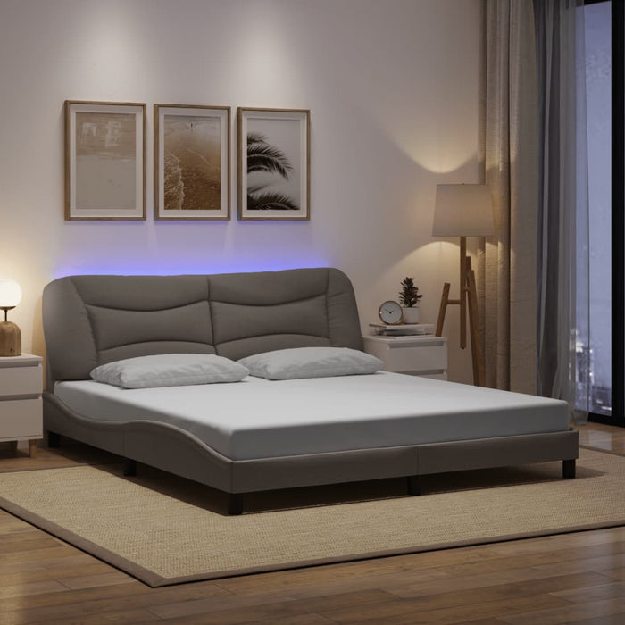 Cadru de pat cu LED fără saltea Hvar Taupe 180x200 cm Material WALTI