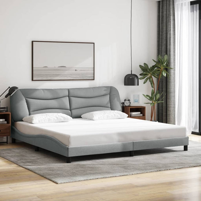 Cadru de pat cu LED fără saltea Hvar Gri deschis 200x200 cm Material WALTI