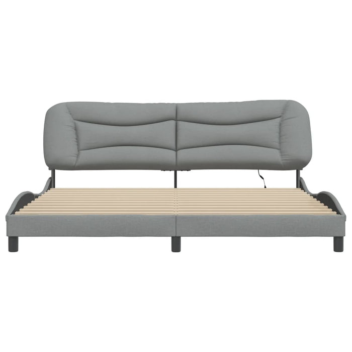 Cadru de pat cu LED fără saltea Hvar Gri deschis 200x200 cm Material WALTI