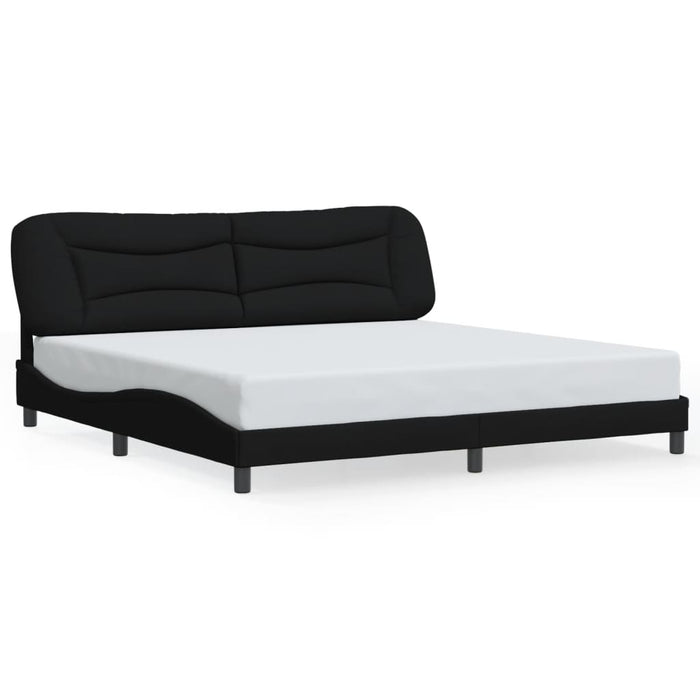 Cadru de pat cu LED fără saltea Hvar țesătură neagră 200x200 cm WALTI