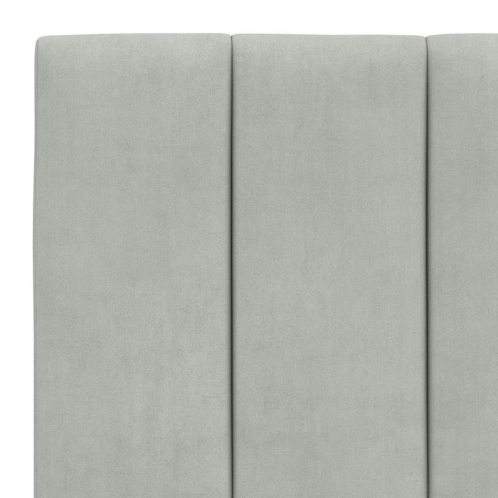 Cadru de pat cu LED fără saltea, Hanko, gri deschis, 90x200 cm, catifea WALTI