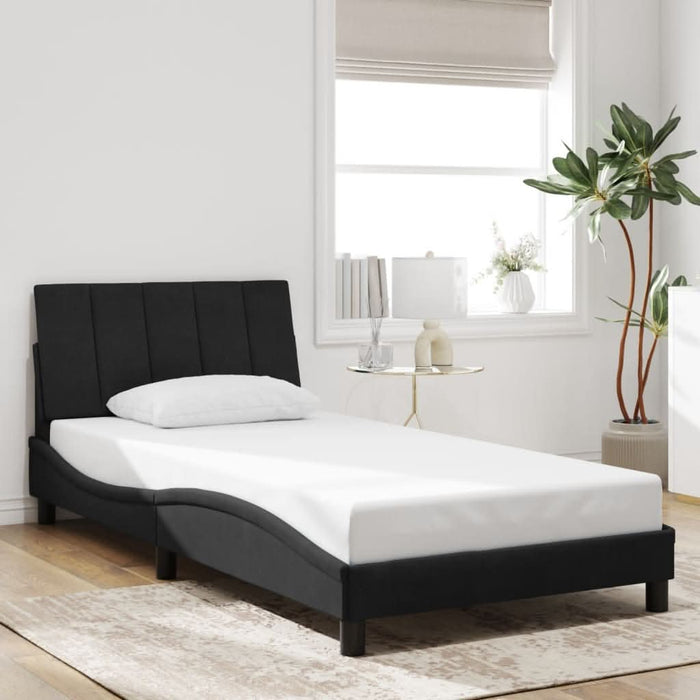 Cadru de pat cu lumini LED, negru, 100x200 cm, catifea - WALTI WALTI