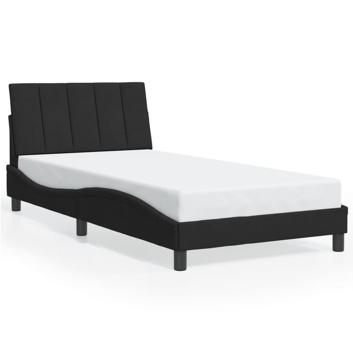 Cadru de pat cu lumini LED, negru, 100x200 cm, catifea - WALTI WALTI