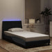 Cadru de pat cu lumini LED, negru, 100x200 cm, catifea - WALTI WALTI