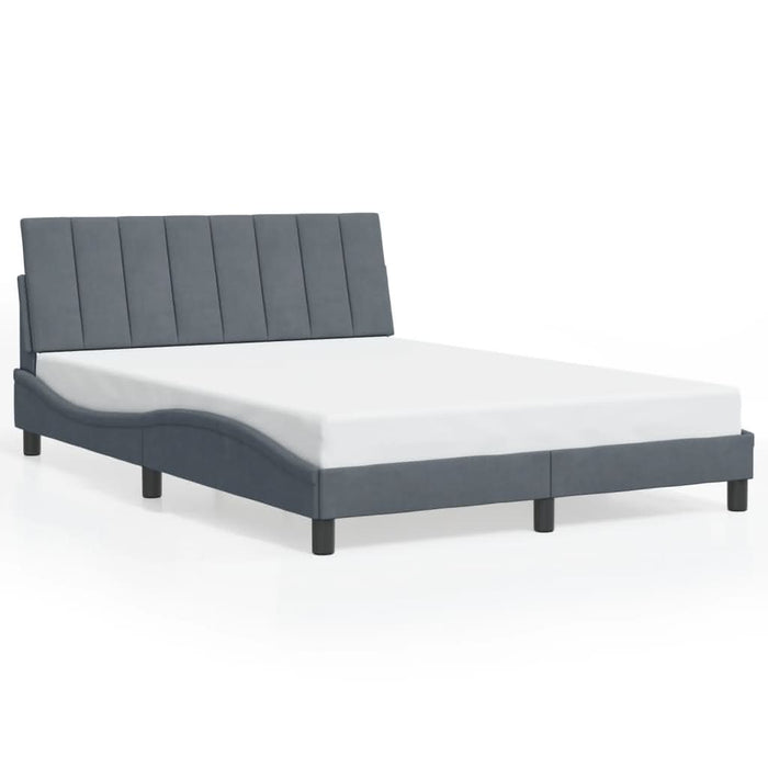 Cadru de pat cu lumini LED, gri închis, 140x190 cm, catifea - WALTI WALTI