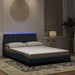Cadru de pat cu lumini LED, gri închis, 140x190 cm, catifea - WALTI WALTI