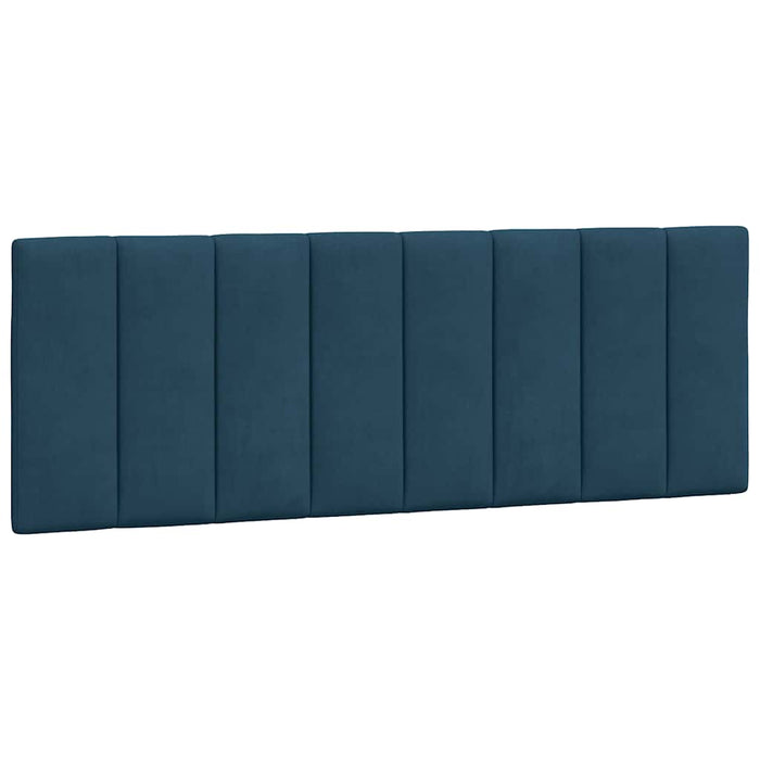 Cadru de pat cu LED fără saltea, Hanko, albastru, 140x190 cm, catifea WALTI
