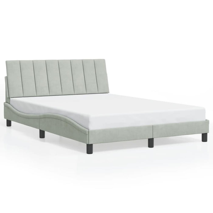 Cadru de pat cu lumini LED, gri deschis, 140x200 cm, catifea - WALTI WALTI