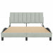 Cadru de pat cu lumini LED, gri deschis, 140x200 cm, catifea - WALTI WALTI