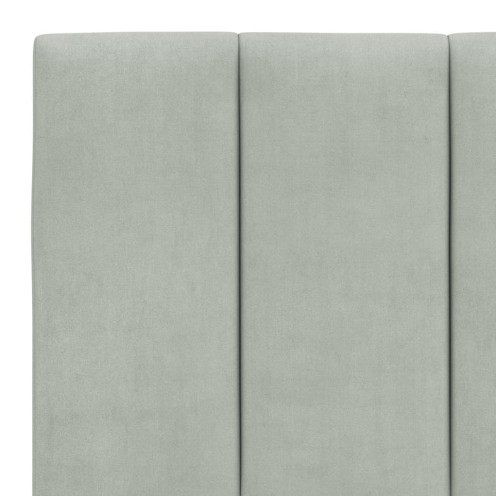 Cadru de pat cu LED fără saltea, Hanko, gri deschis, 160x200 cm, catifea WALTI