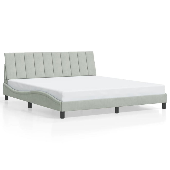 Cadru de pat cu lumini LED, gri deschis, 180x200 cm, catifea - WALTI WALTI