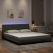 Cadru de pat cu lumini LED, gri deschis, 180x200 cm, catifea - WALTI WALTI