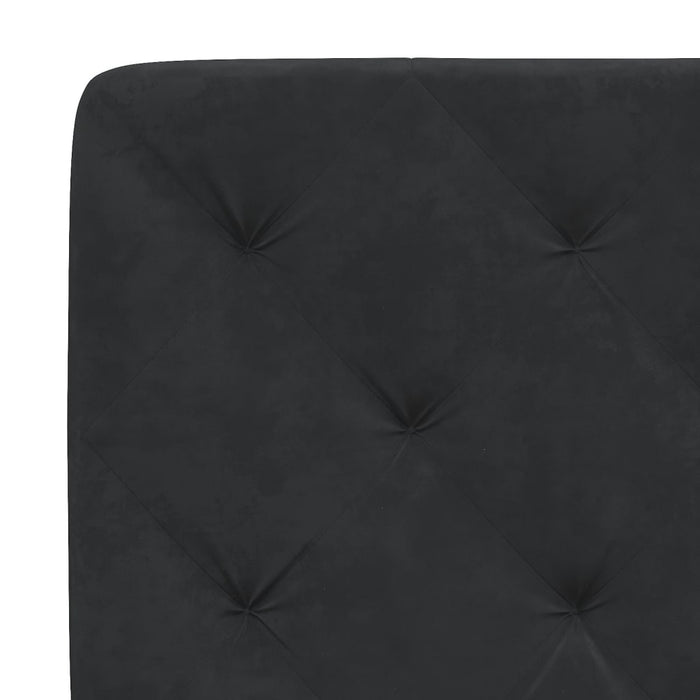 Cadru de pat cu LED fără saltea, negru, 80x200 cm, catifea WALTI