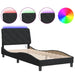 Cadru de pat cu lumini LED, negru, 90x190 cm, catifea - WALTI WALTI