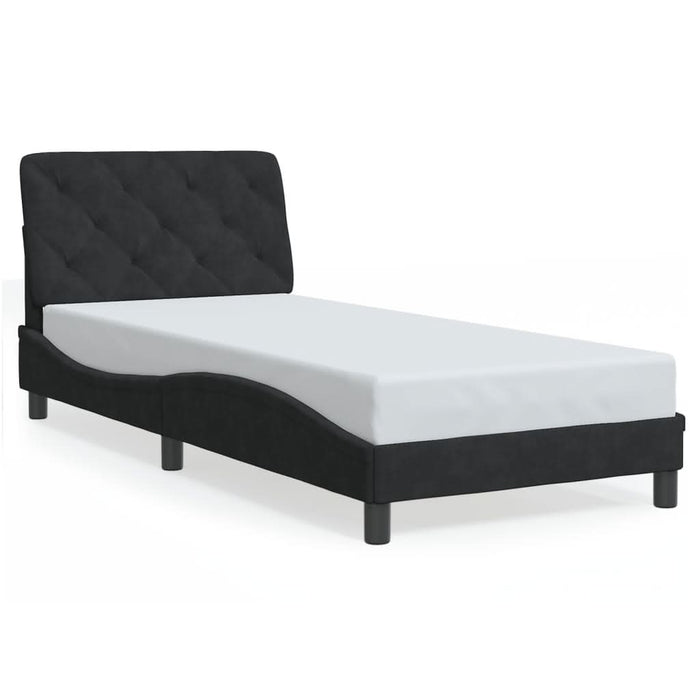 Cadru de pat cu lumini LED, negru, 90x190 cm, catifea - WALTI WALTI