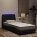 Cadru de pat cu lumini LED, negru, 90x190 cm, catifea - WALTI WALTI