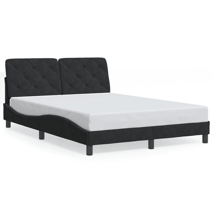Cadru de pat cu LED fără saltea, negru, 120x200 cm, catifea WALTI