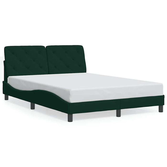 Cadru de pat cu LED fără saltea, verde închis, 120x200 cm, catifea WALTI