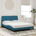 Cadru de pat cu lumini LED, albastru, 120x200 cm, catifea - WALTI WALTI