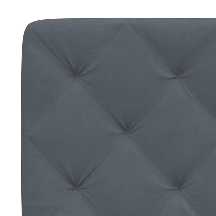 Cadru de pat cu LED fără saltea, gri închis, 140x190 cm, catifea WALTI
