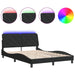 Cadru de pat cu lumini LED, negru, 140x200 cm, catifea - WALTI WALTI