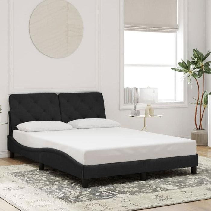 Cadru de pat cu lumini LED, negru, 140x200 cm, catifea - WALTI WALTI