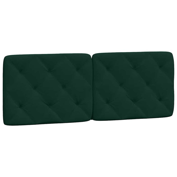 Cadru de pat cu LED fără saltea, verde închis, 140x200 cm, catifea WALTI