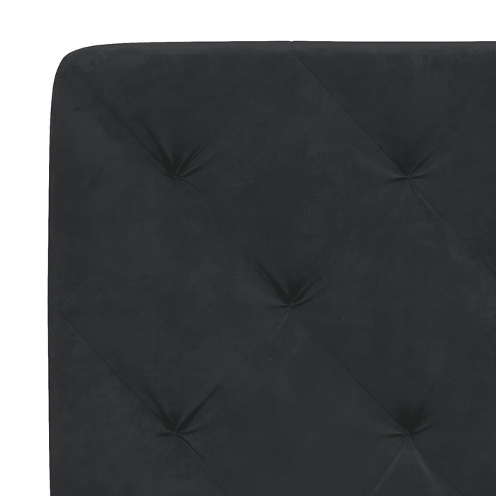 Cadru de pat cu LED fără saltea, negru, 200x200 cm, catifea WALTI
