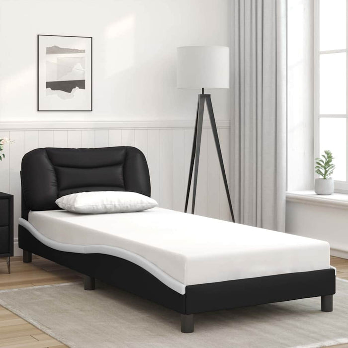 Cadru de pat cu LED fără saltea Hvar negru/alb 80x200 cm WALTI