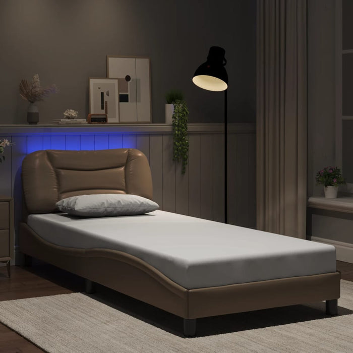 Cadru de pat cu LED fără saltea Hvar cappuccino 90x200 cm WALTI
