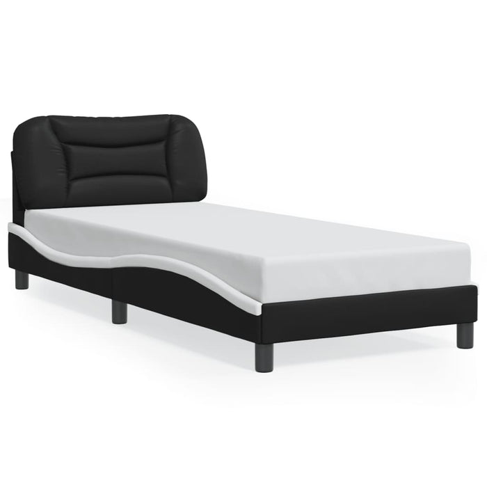 Cadru de pat cu LED fără saltea Hvar negru/alb 90x200 cm WALTI