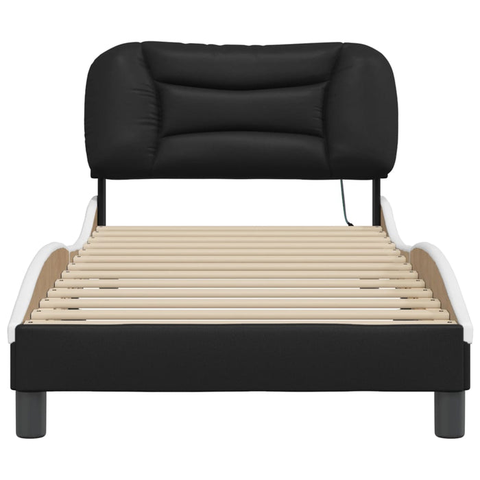Cadru de pat cu LED fără saltea Hvar negru/alb 90x200 cm WALTI