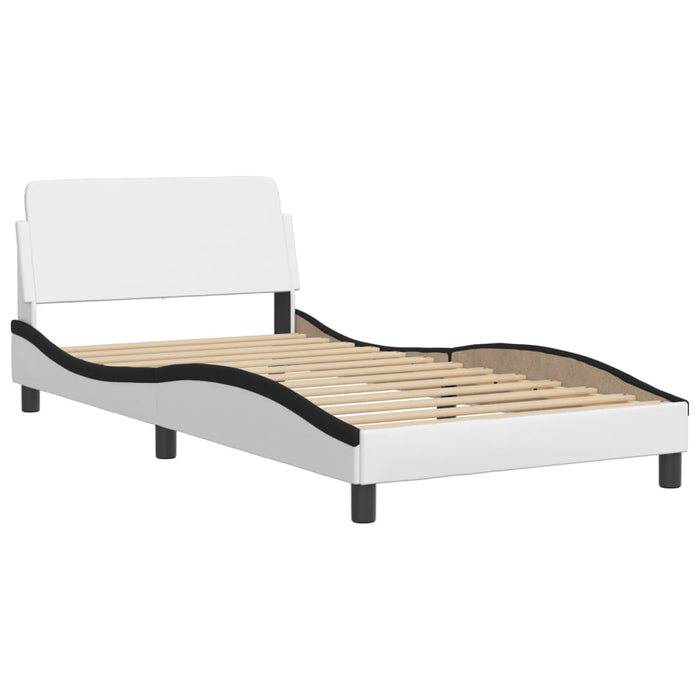 Cadru de pat cu LED fără saltea Hvar alb/negru 100x200 cm WALTI