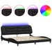 Cadru de pat cu lumini LED, negru, 200x200 cm, piele ecologică - WALTI WALTI